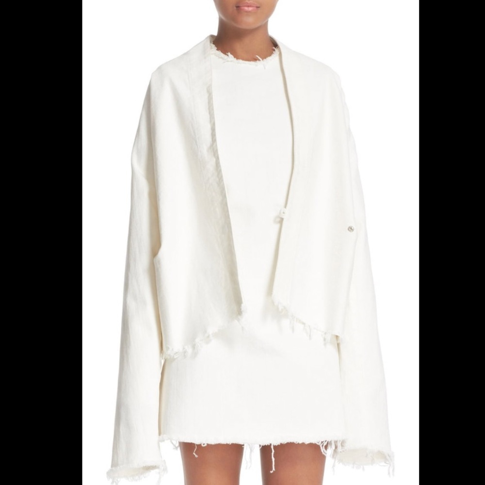 Marques'Almeida Draped Fitted Denim Jacket